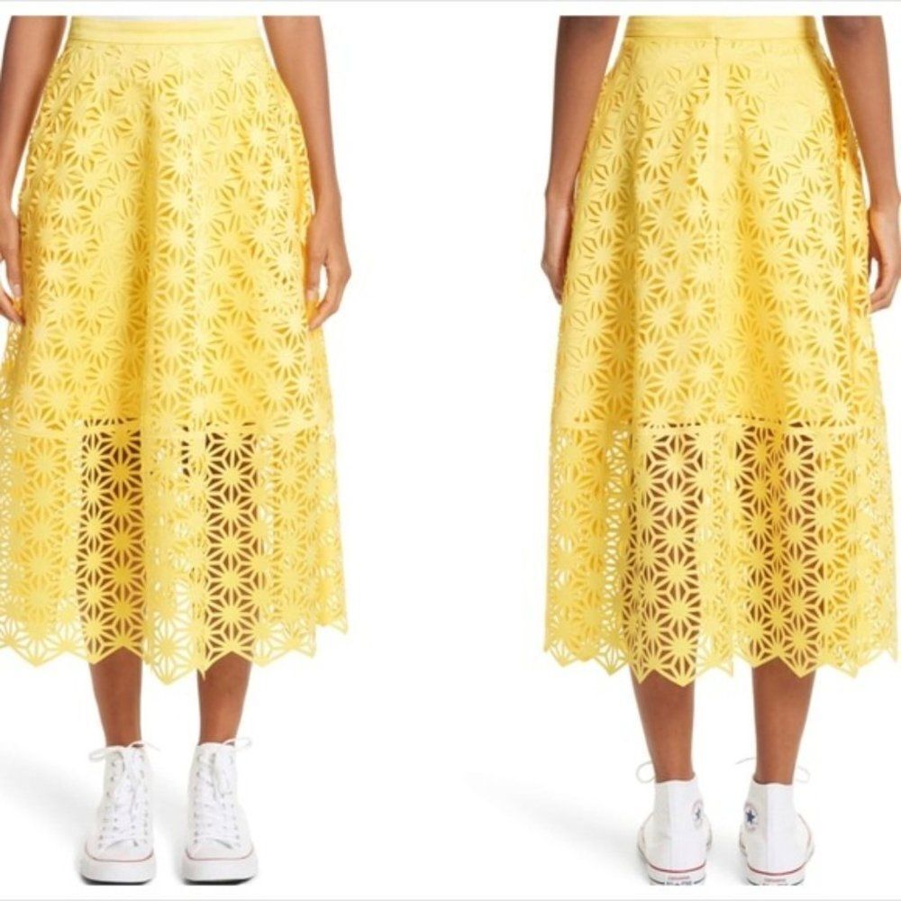 Paskal Double Layered Laser Cut Out Skirt